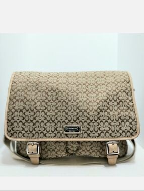 Coach Signature Jacquard Canvas Messenger/Laptop Bag